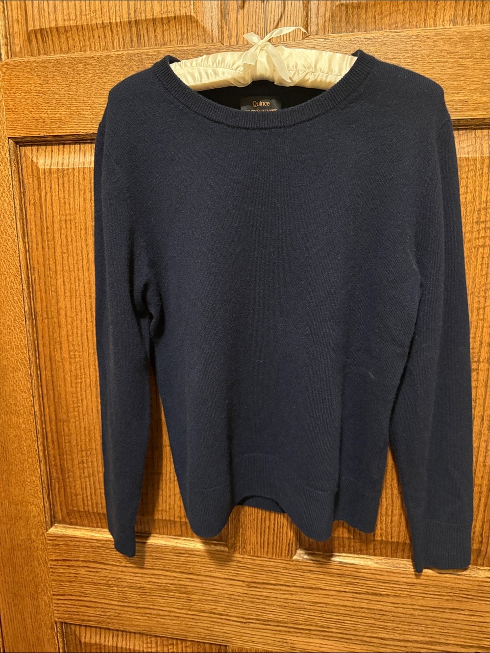 Quince Navy Mongolian Cashmere  Crewneck Sweater Medium NWOT